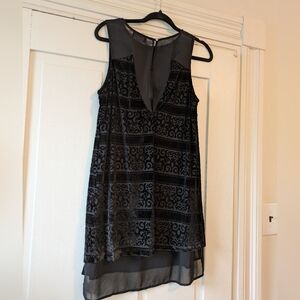 Astr Sleeveless LBD Burnout Black Velvet M